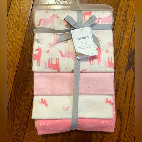 Carter's Accessories Nwt Carters 4 Pack Girls Receiving Blankets